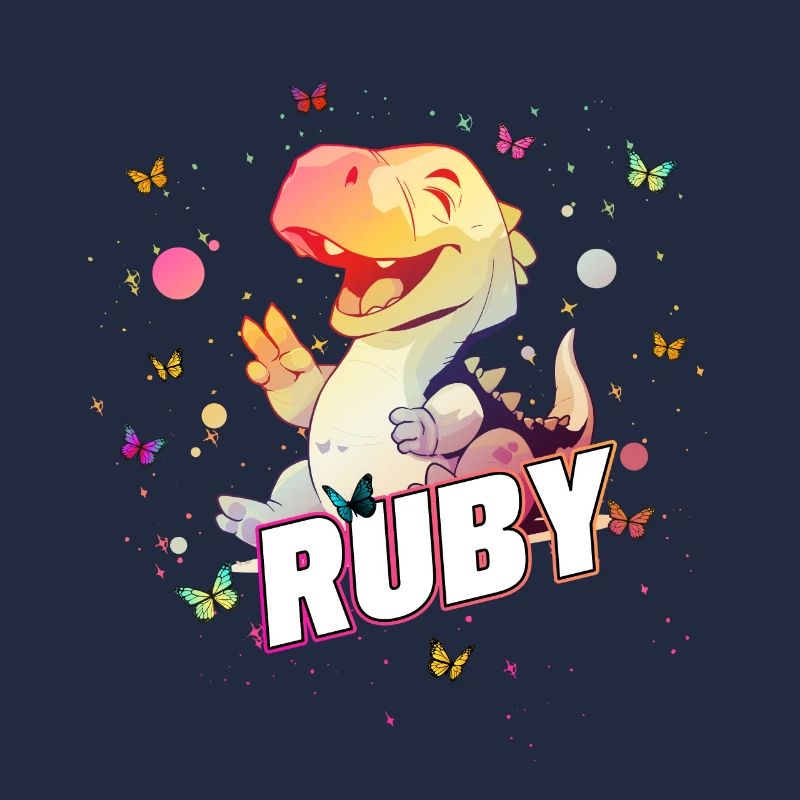 RUBY - Schöner MÄDCHEN Name mit süßem DINO