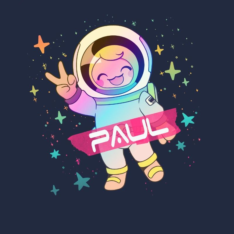 PAUL - Beau nom de garçon avec astronaute mignon