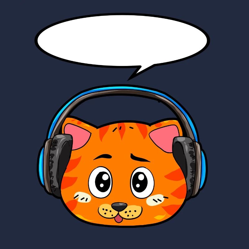 Chat avec écouteurs