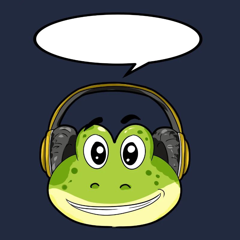 Grenouille avec écouteurs