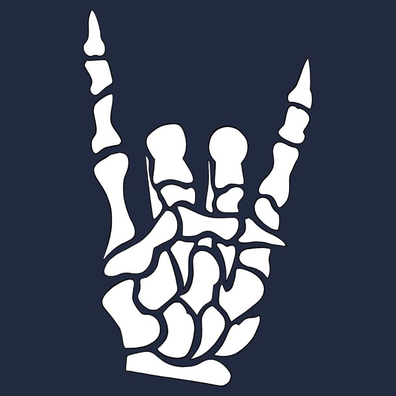 Devil horns hand - skeleton - bones - metal