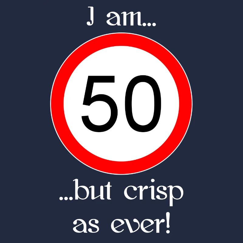 50 years but crisp script white