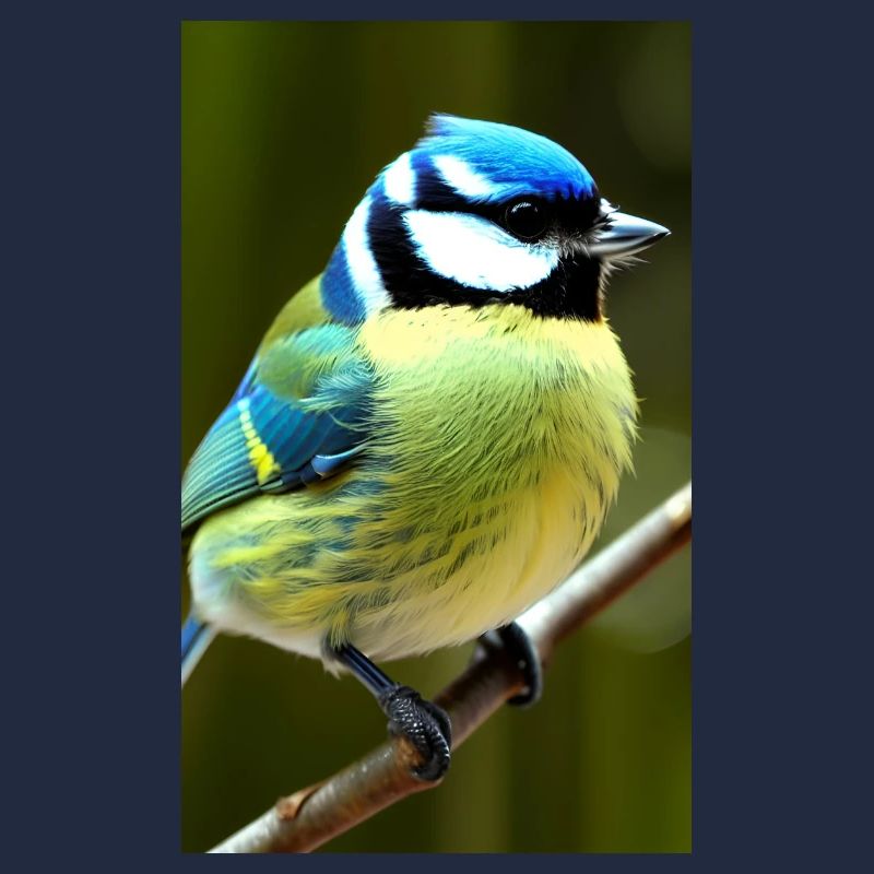 Cool Comic Portrait d’une mésange bleue majestueuse
