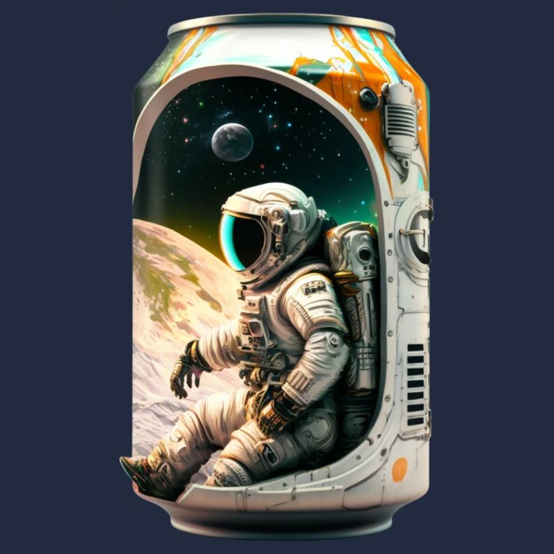 Coole Bierdose mit Astronaut