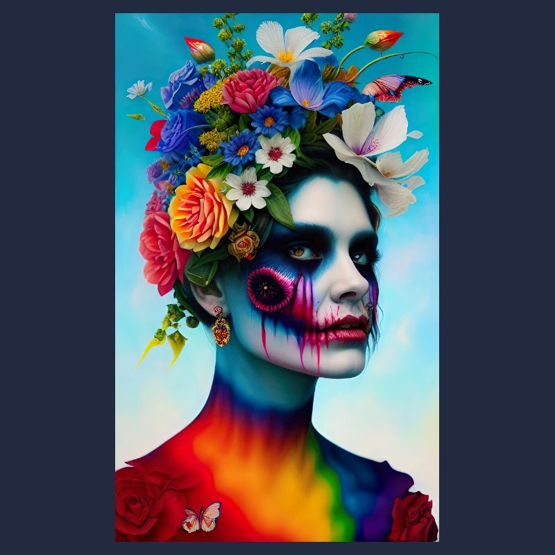 ARTWORK Flower Head Rainbow