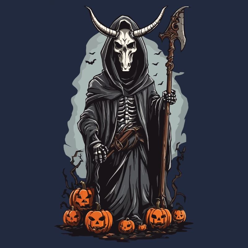 Sensenmann Halloween Dämonischer Druide Design
