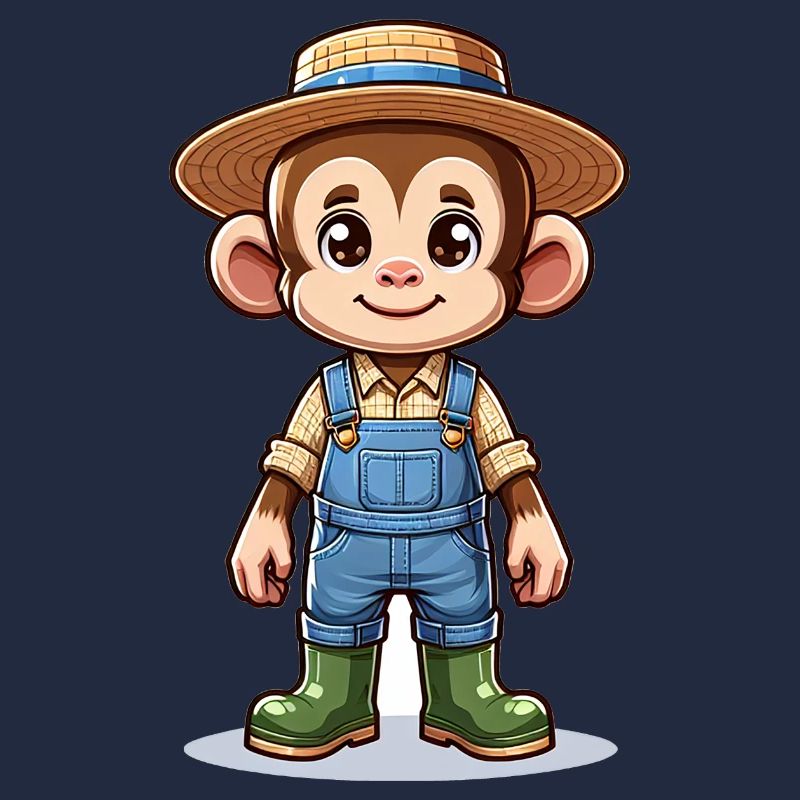 Cute Monkey Farmer