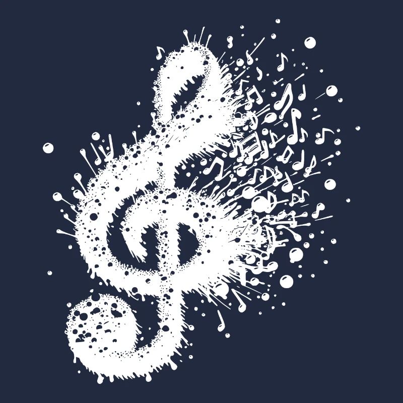 Notes d’éclaboussures de clé de musique
