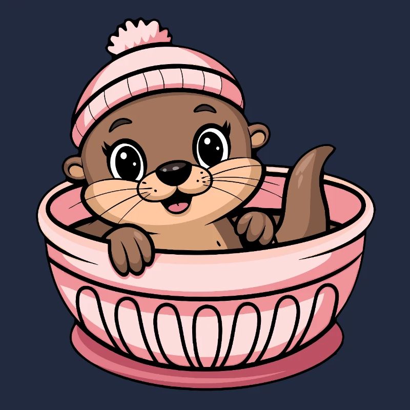 Mignon bébé loutre dans un lit bébé