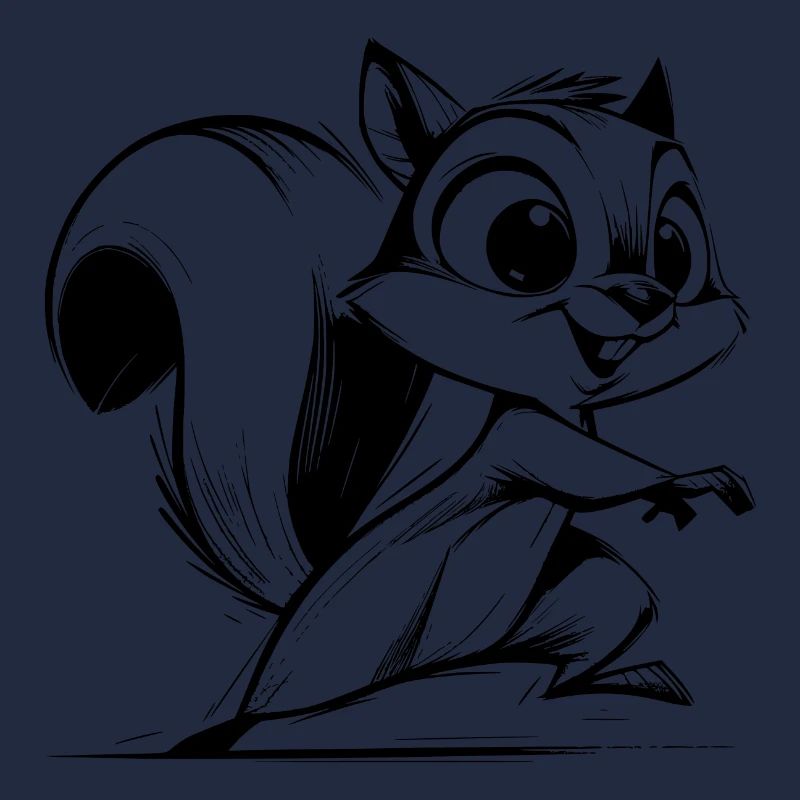 Petit écureuil mignon dessin au crayon