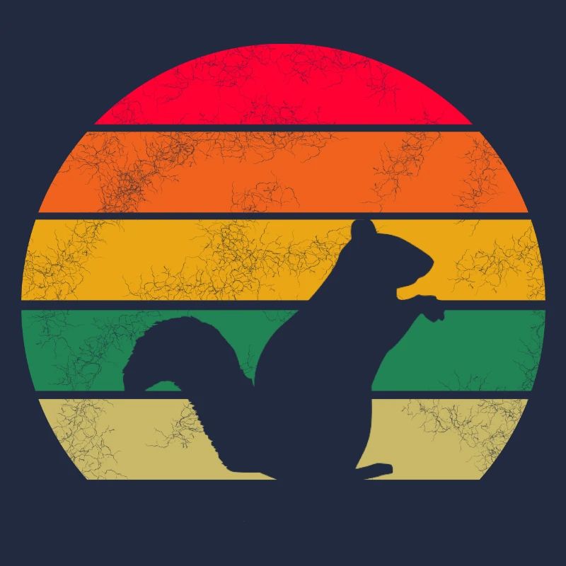 Waldbewohner Wald Tier Retro Eichhörnchen