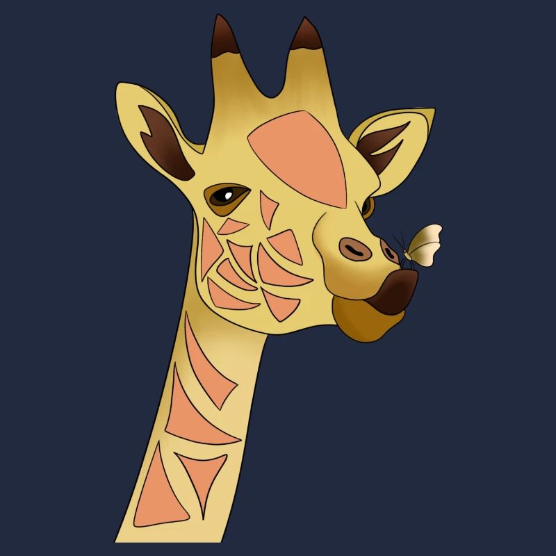 Girafe avec papillon