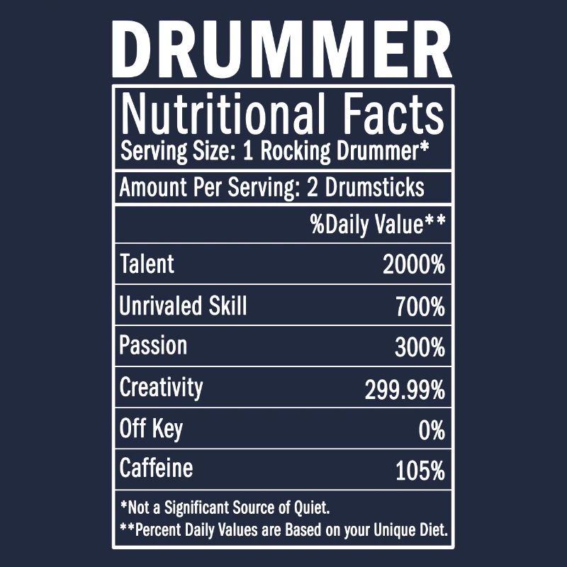 Drummer Nutritional Facts percussionist, drumming