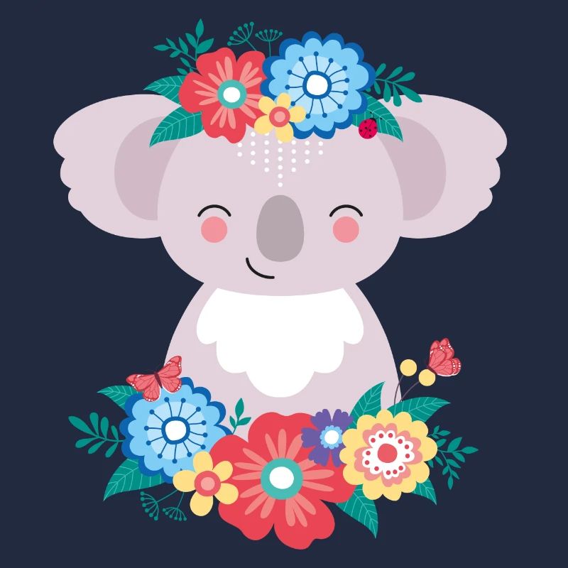 Koala avec des fleurs