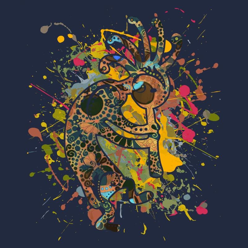 Amérindiens Kokopelli - Éclaboussures colorées 4