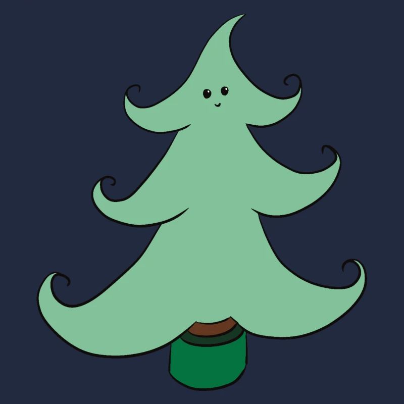 Weihnachtsbaum, niedlich mit einem Lächeln