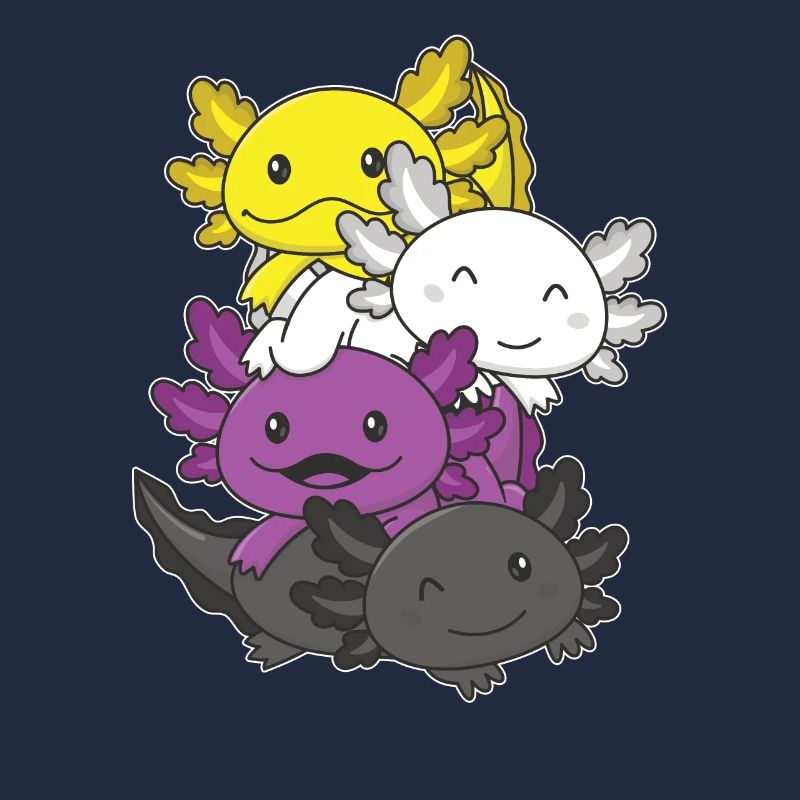 Nonbinary Flag Pride LGBTQ Cute Axolotl Stack