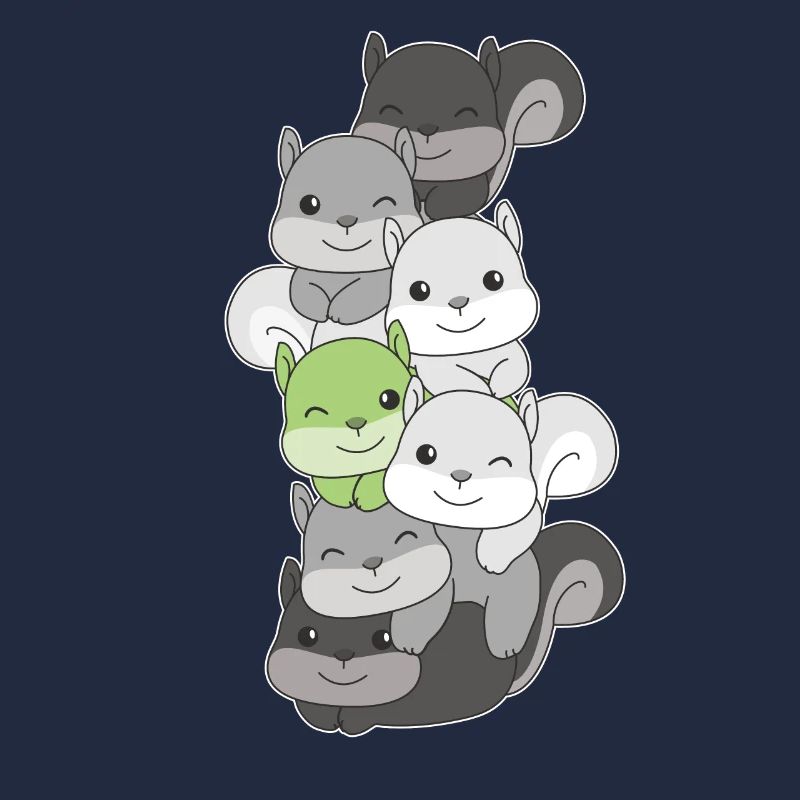 Agender Flag Pride LGBTQ süßer Eichhörnchen Stapel