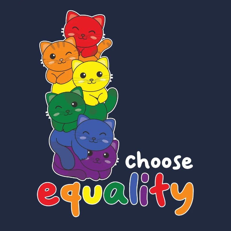 Regenbogen Flag Pride LGBTQ süßer Katze Stapel