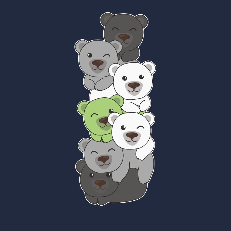 Agender Flag Pride LGBTQ Cute Bear Stack