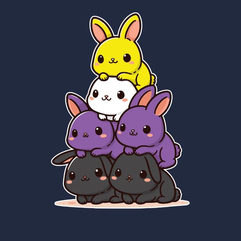 Bunnies Nonbinary Flag Pride Month Cute Bunny