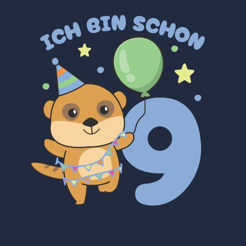 Ich bin schon 9 Erdmännchen Geburtstags Kinder