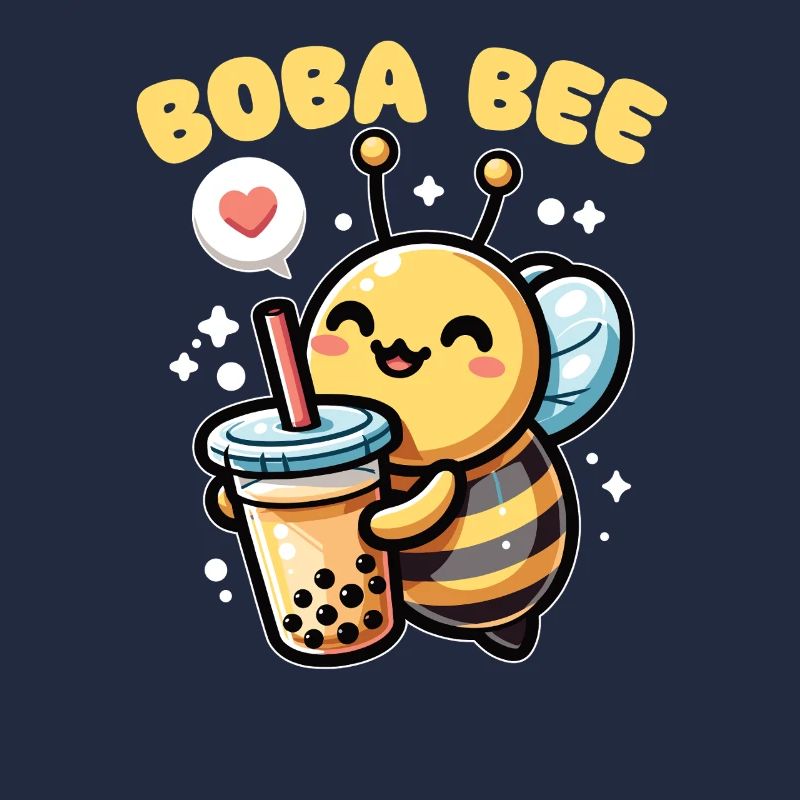 Boba Bee Bubble Tea Pun kawaii bee