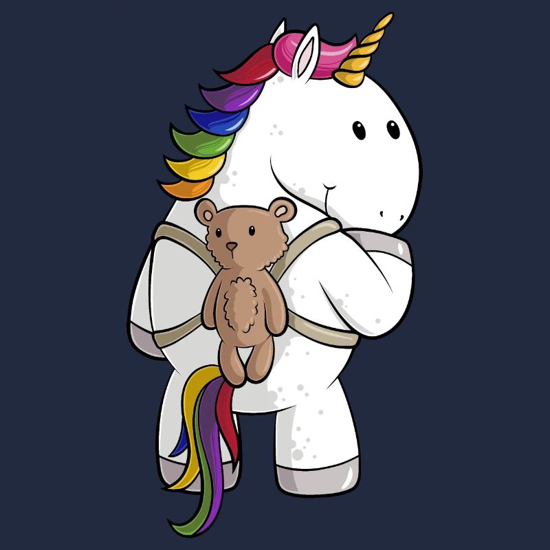 Comic Einhorn mit Rucksack