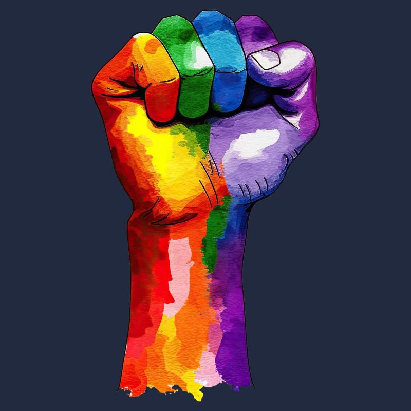 Gestreckte Faust des Regenbogens-LGBT Pride