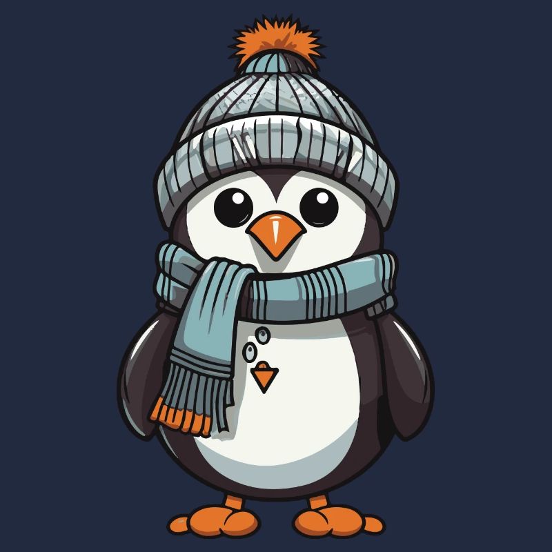 Pinguin Comic Niedlich Winter