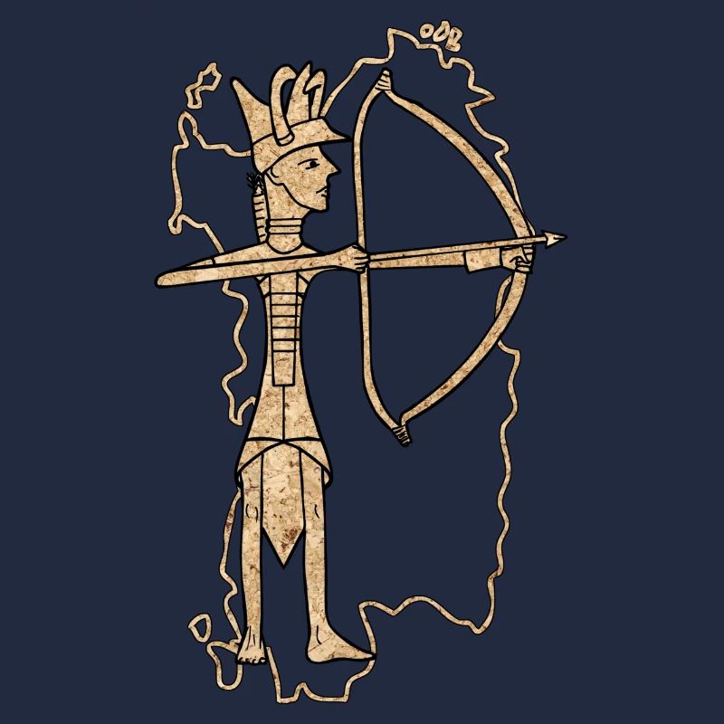 Bronze archer with cork print
