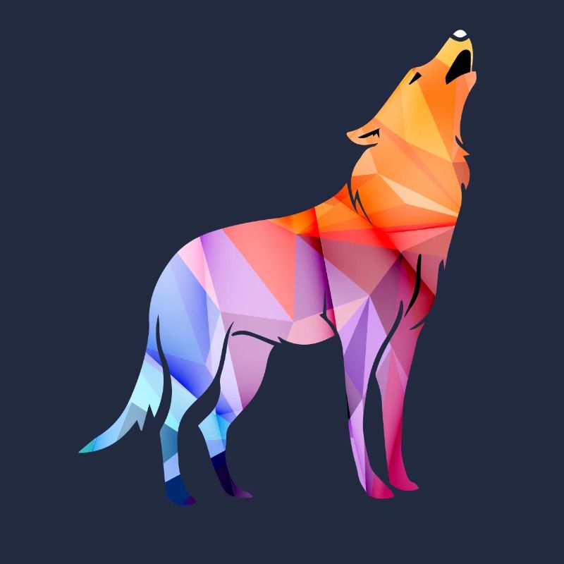 Heulender Polygon Wolf