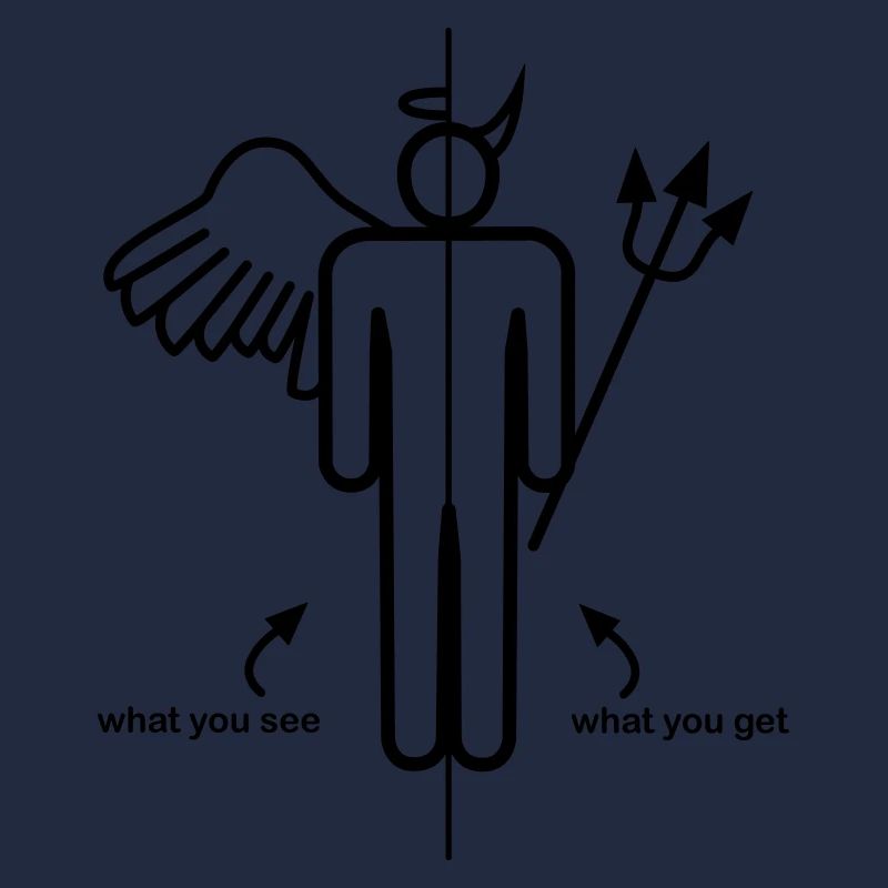 Angel/Devil stick figure - what you see/get