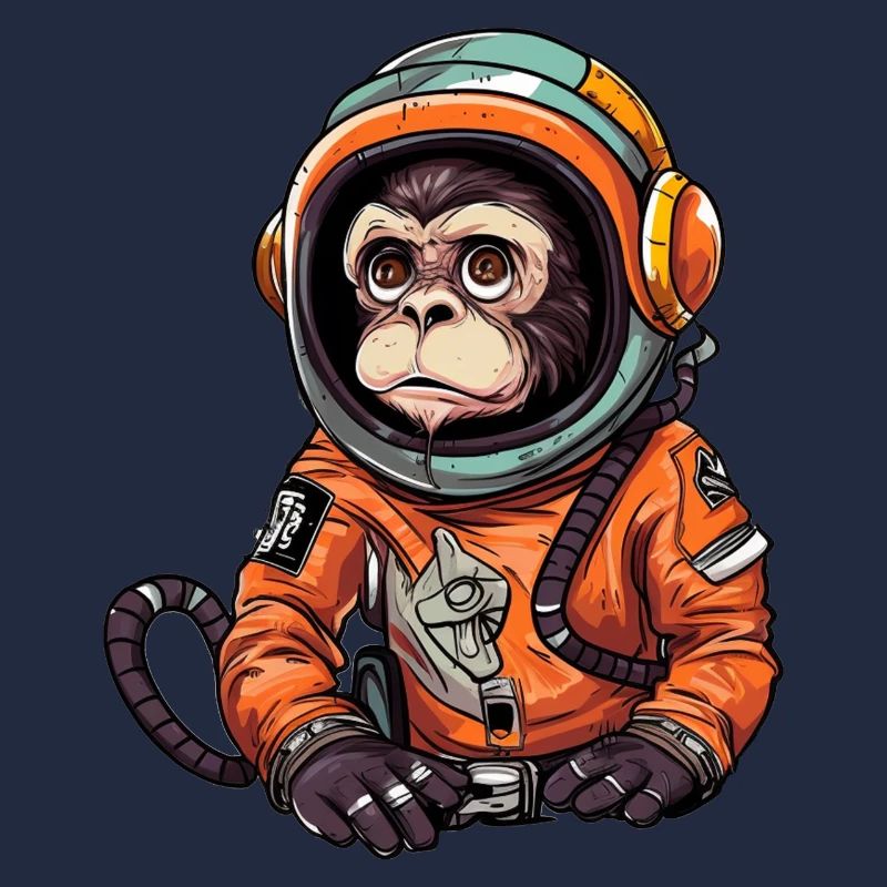 Space Monkey Retro Drawing