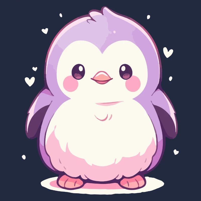 Pingouin Chibi mignon - Conception de dessin animé mignon