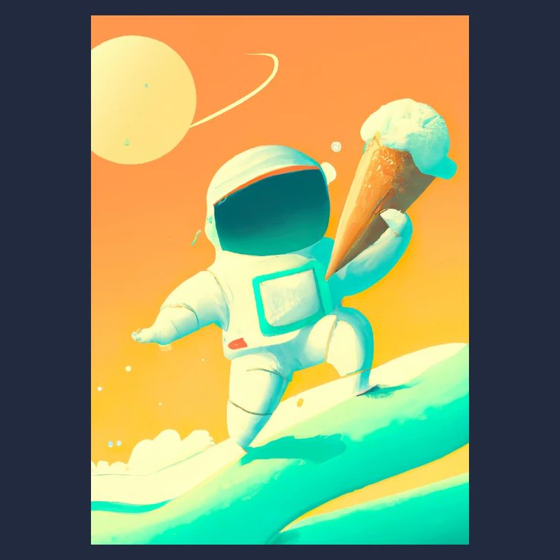 Astronaut mit Eiscreme