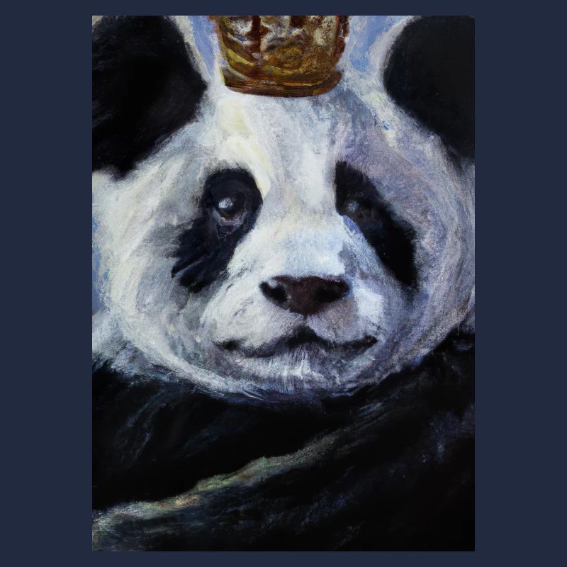 Panda mit Krone Ölgemälde