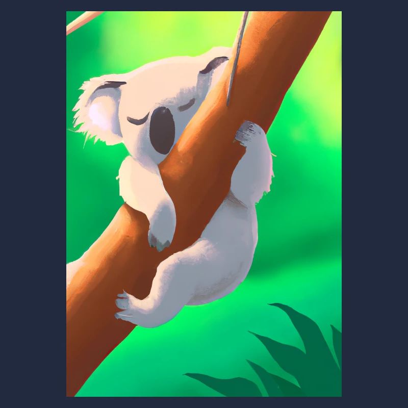 Ein Koala hängt an einem Baum