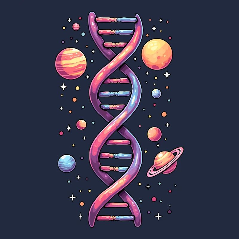 Espace ADN double hélice