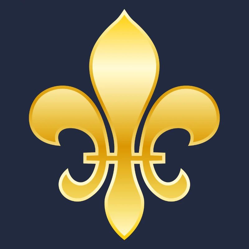 Fleur de Lys / Fleur de Lis Aspect or métallisé