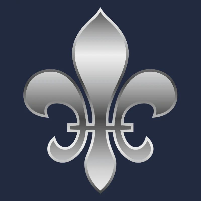 Fleur de Lys / Fleur de Lis Aspect argent métallisé
