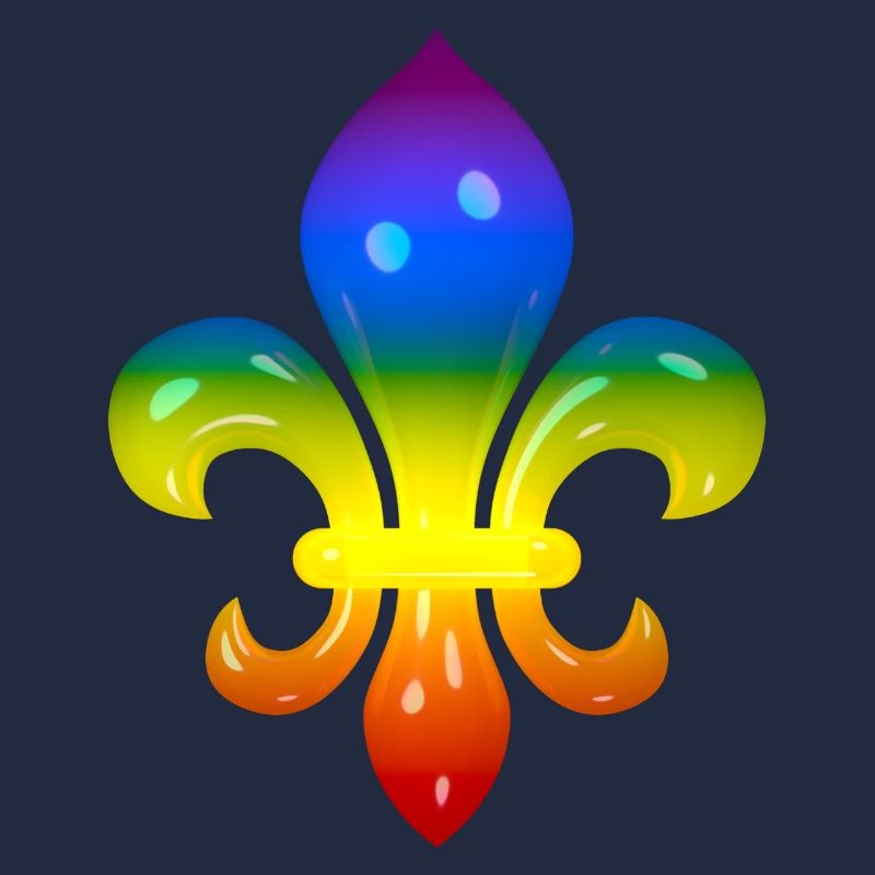Fleur de Lys in Regenbogen-Farben