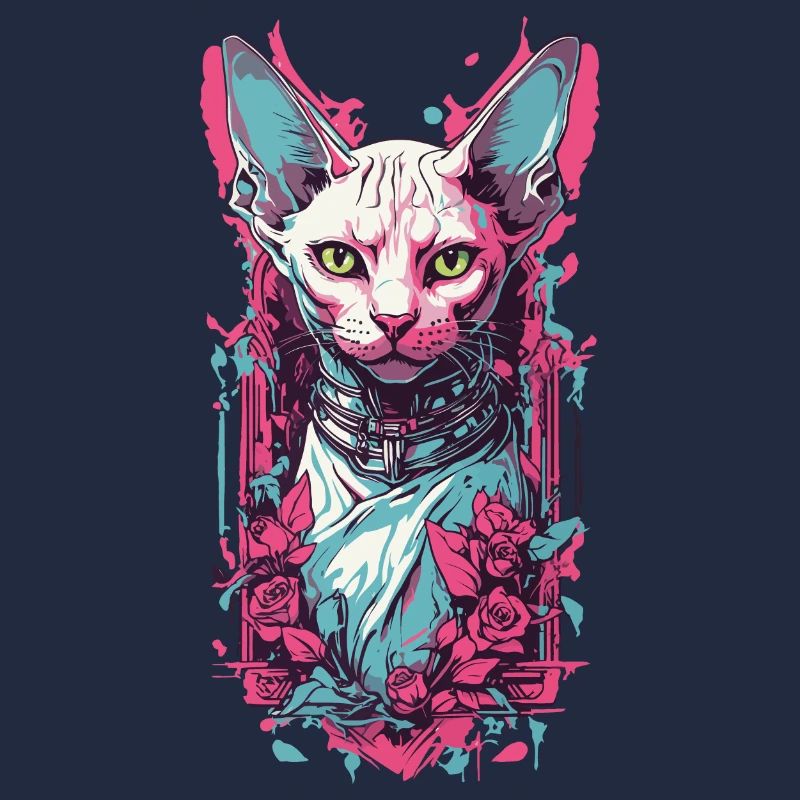 Düstere Gothic Sphynx Katze Pastel Goth Design