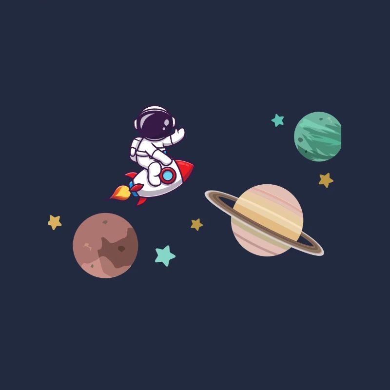 Un astronaute sur une fusée dans l’espace