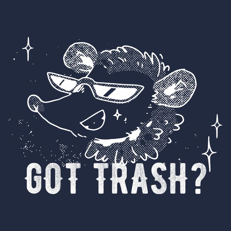 Distressed Opossum mit Brille Ask Got Trash