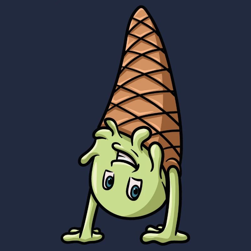 Ein Eis das einen Handstand macht