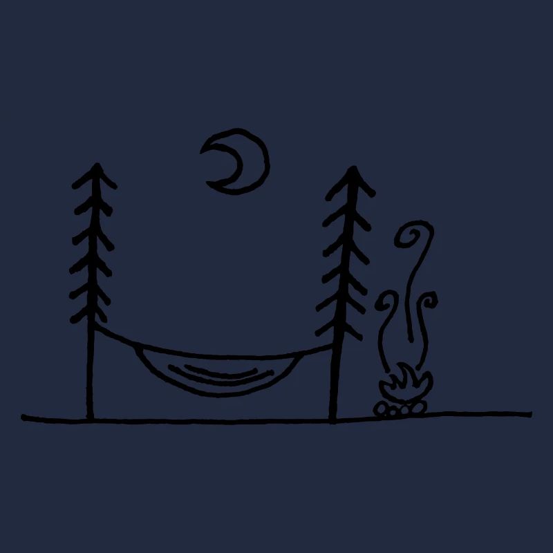 Hamac, feu de camp & clair de lune