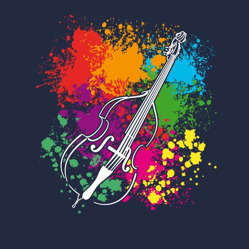 Contrebasse - éclaboussures de couleurs