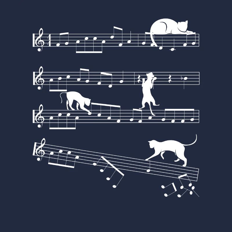 Mignon chats chatons musicien clef partit