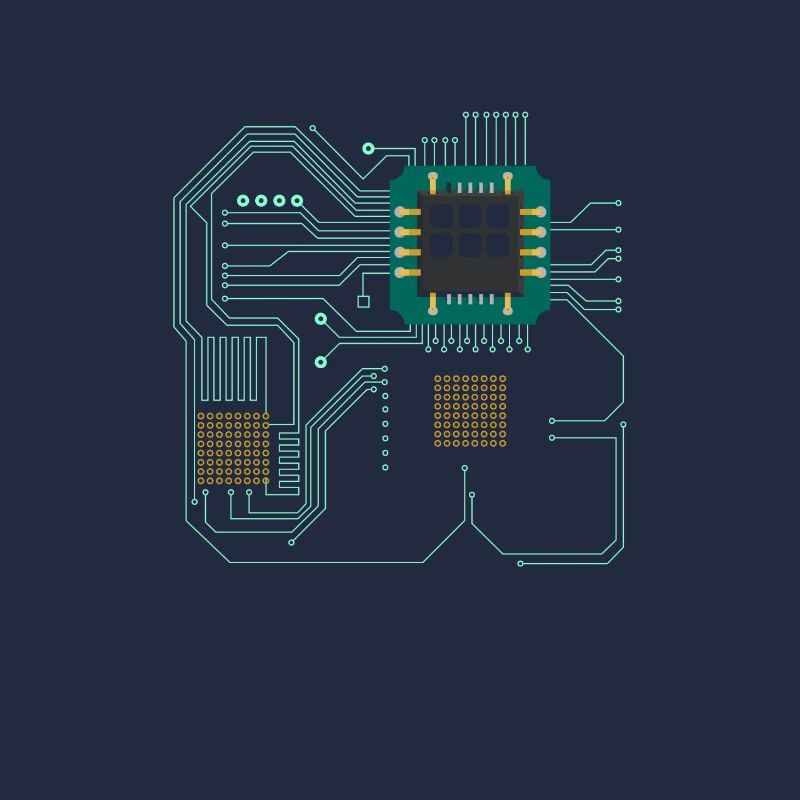Computer chip, CPU heart - Computer Geek